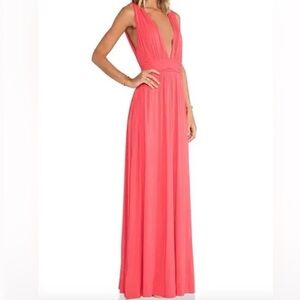 Lovers + Friends Revolve Helena Maxi Dress in Coral